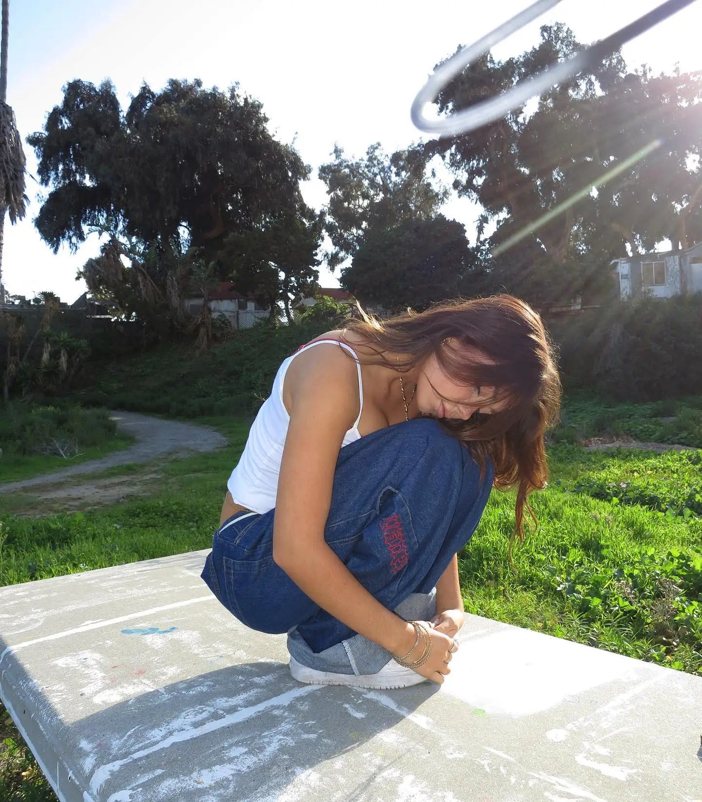 Wide-Leg Pocket Jeans