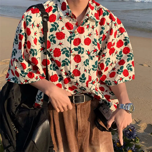 Rose Floral Beach Shirt