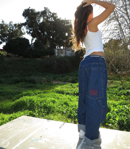 Wide-Leg Pocket Jeans